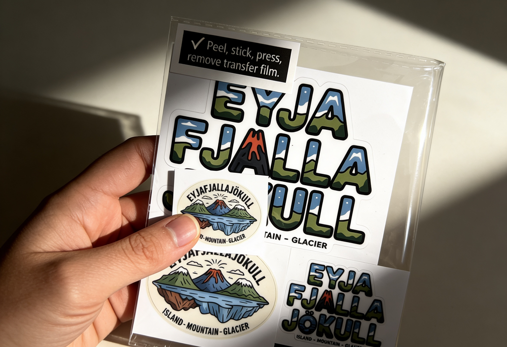 Eyjafjallajökull Sticker Set | 4 Stickers | Iceland Souvenir