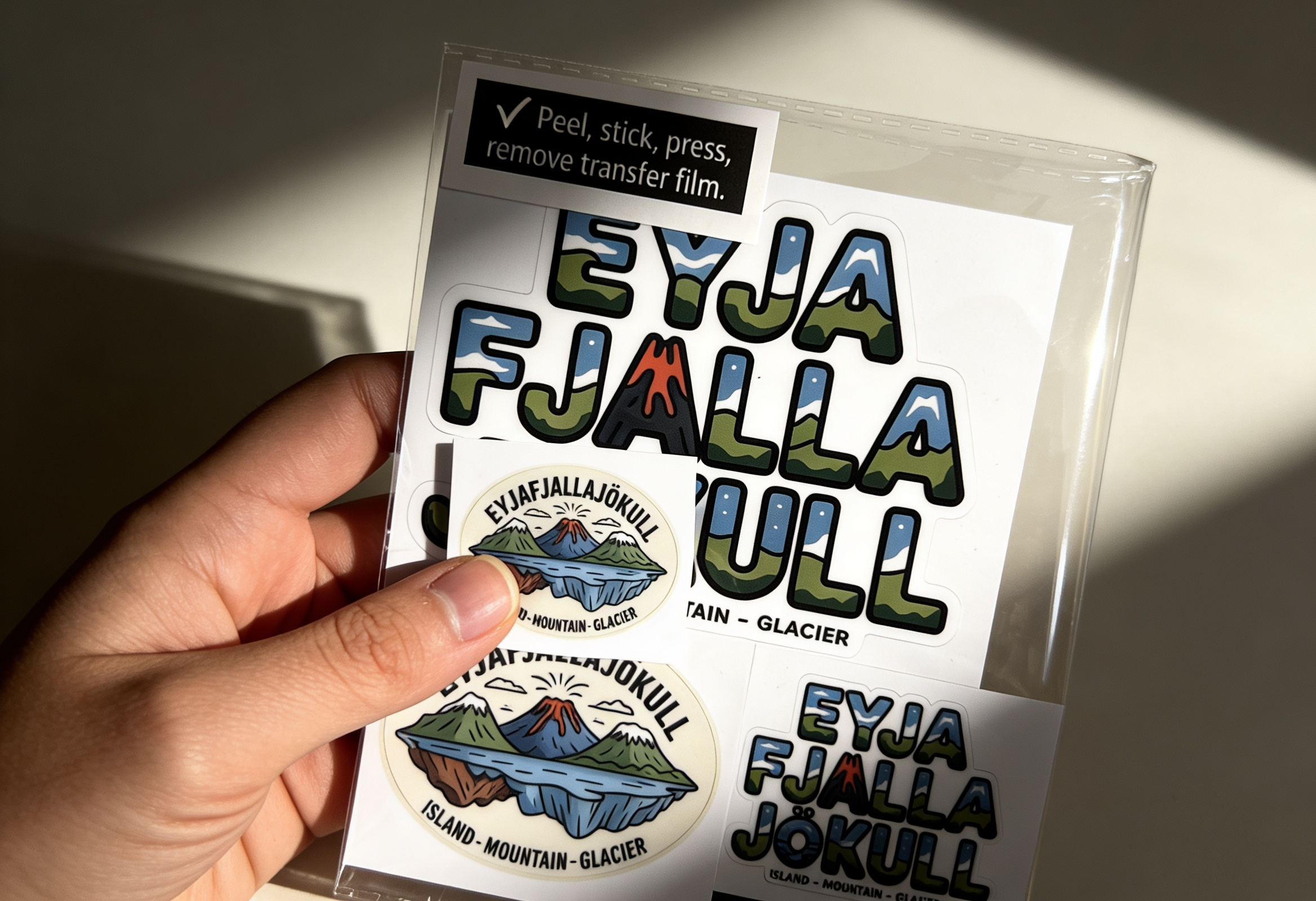 Eyjafjallajökull Sticker Set | 4 Stickers | Iceland Souvenir