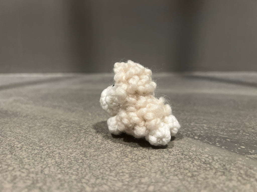 Adorable mini Icelandic sheep figurine - 100% handmade cotton crochet with hypoallergenic filling
