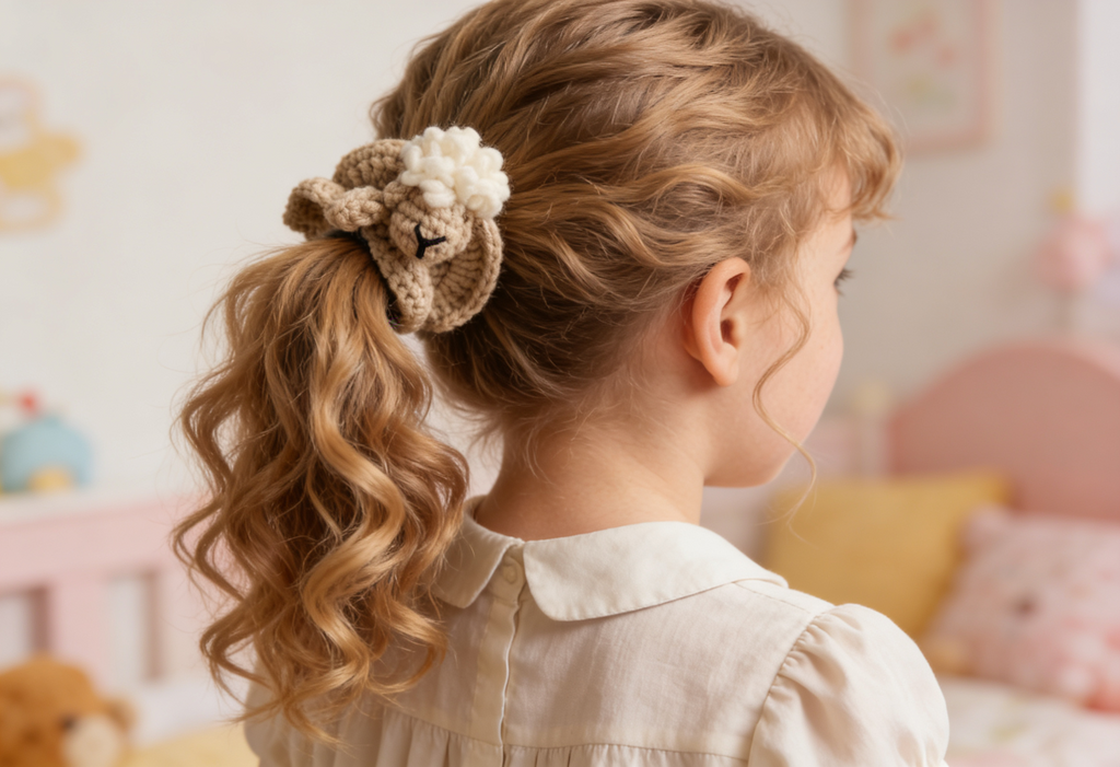 Dúlla – Sheep Hair Tie | Crochet Scrunchie | Handmade in Iceland