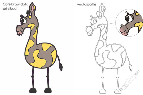 Close-up detail of cute giraffe SVG design - perfect for Cricut and Silhouette cutting machines
